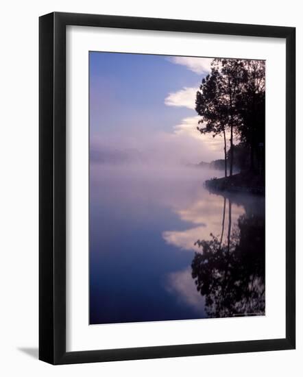 Morning Fog Reflects on a Quiet Lake, Arkansas, USA-Gayle Harper-Framed Photographic Print