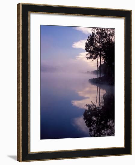 Morning Fog Reflects on a Quiet Lake, Arkansas, USA-Gayle Harper-Framed Photographic Print