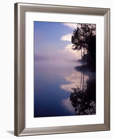 Morning Fog Reflects on a Quiet Lake, Arkansas, USA-Gayle Harper-Framed Photographic Print