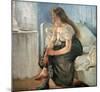 Morning, (Girl sitting on bed)-Edvard Munch-Mounted Giclee Print