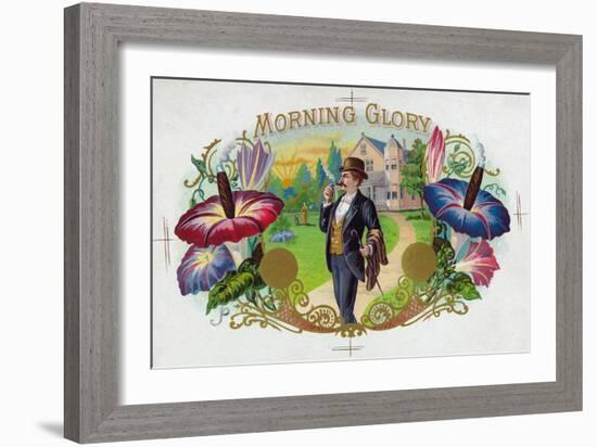 Morning Glory Brand Cigar Box Label-Lantern Press-Framed Art Print