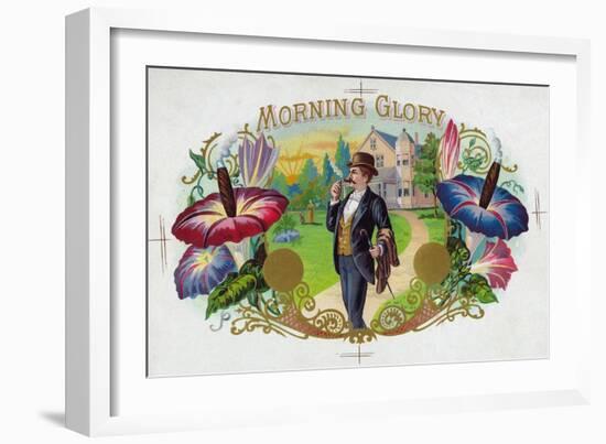 Morning Glory Brand Cigar Box Label-Lantern Press-Framed Art Print