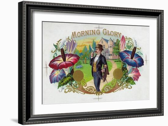 Morning Glory Brand Cigar Box Label-Lantern Press-Framed Art Print