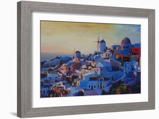 Morning Glory Oia in Santorini Greece-Markus Bleichner-Framed Art Print