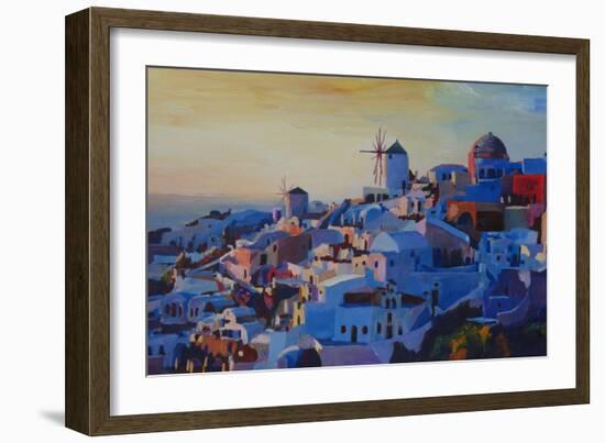 Morning Glory Oia in Santorini Greece-Markus Bleichner-Framed Art Print