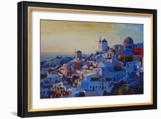 Morning Glory Oia in Santorini Greece-Markus Bleichner-Framed Art Print