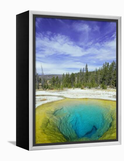 Morning Glory Pool, Old Faithful Geyser, Yellowstone National Park, Wyoming, USA-Pete Cairns-Framed Premier Image Canvas