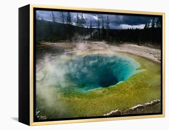 Morning Glory Pool, Yellowstone National Park, Wyoming, USA-Carol Polich-Framed Premier Image Canvas
