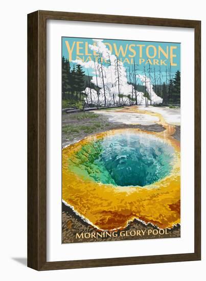 Morning Glory Pool - Yellowstone National Park-Lantern Press-Framed Art Print