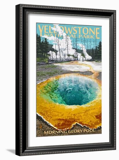 Morning Glory Pool - Yellowstone National Park-Lantern Press-Framed Art Print