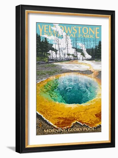 Morning Glory Pool - Yellowstone National Park-Lantern Press-Framed Art Print