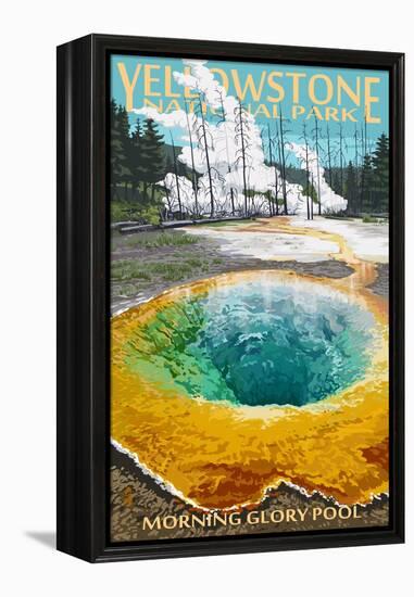 Morning Glory Pool - Yellowstone National Park-Lantern Press-Framed Stretched Canvas