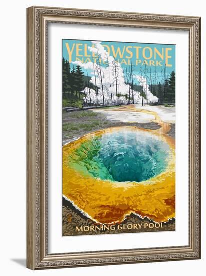 Morning Glory Pool - Yellowstone National Park-Lantern Press-Framed Premium Giclee Print