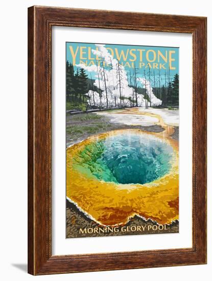 Morning Glory Pool - Yellowstone National Park-Lantern Press-Framed Premium Giclee Print