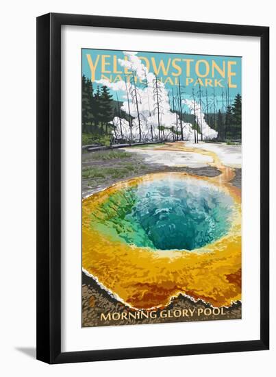 Morning Glory Pool - Yellowstone National Park-Lantern Press-Framed Premium Giclee Print