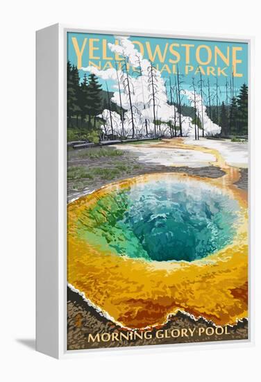 Morning Glory Pool - Yellowstone National Park-Lantern Press-Framed Stretched Canvas