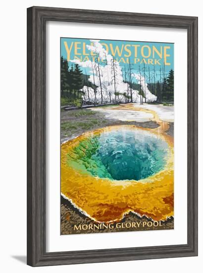 Morning Glory Pool - Yellowstone National Park-Lantern Press-Framed Art Print