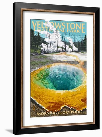 Morning Glory Pool - Yellowstone National Park-Lantern Press-Framed Art Print