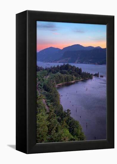 Morning Hills at Columbia River Gorge, Oregon-Vincent James-Framed Premier Image Canvas