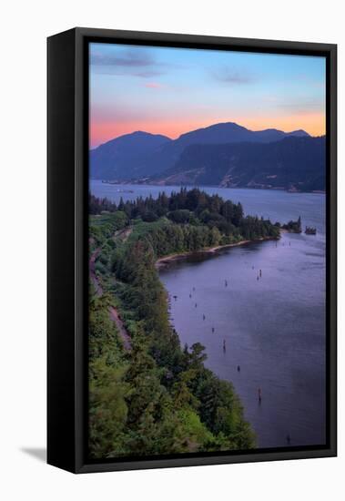 Morning Hills at Columbia River Gorge, Oregon-Vincent James-Framed Premier Image Canvas