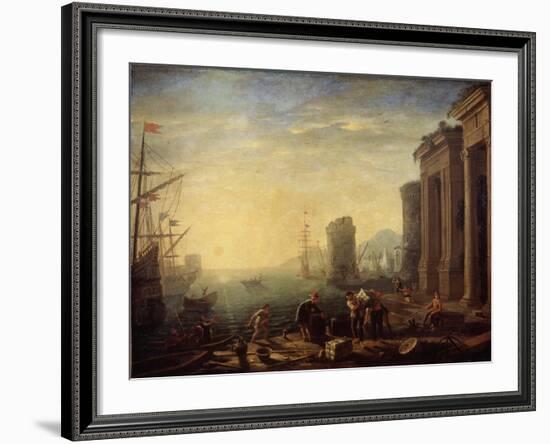 Morning in the Harbour, 1630S-Claude Lorraine-Framed Giclee Print