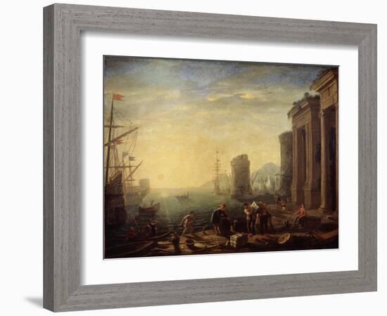 Morning in the Harbour, 1630S-Claude Lorraine-Framed Giclee Print