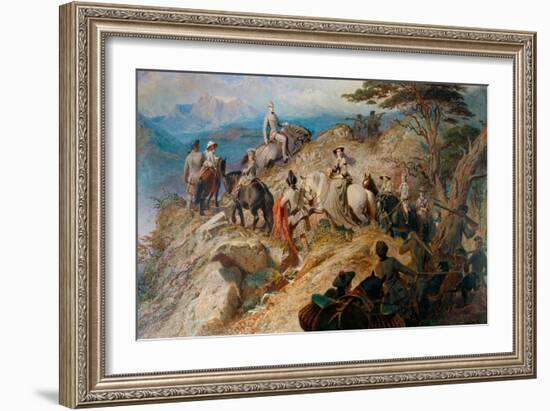 Morning in the Highlands. the Royal Family Ascending Lochnagar, 1853-Carl Haag-Framed Giclee Print