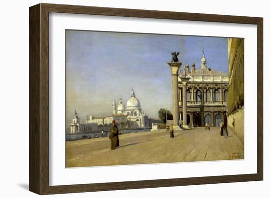 Morning in Venice-Jean-Baptiste-Camille Corot-Framed Art Print