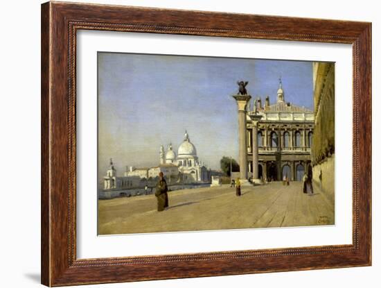 Morning in Venice-Jean-Baptiste-Camille Corot-Framed Art Print