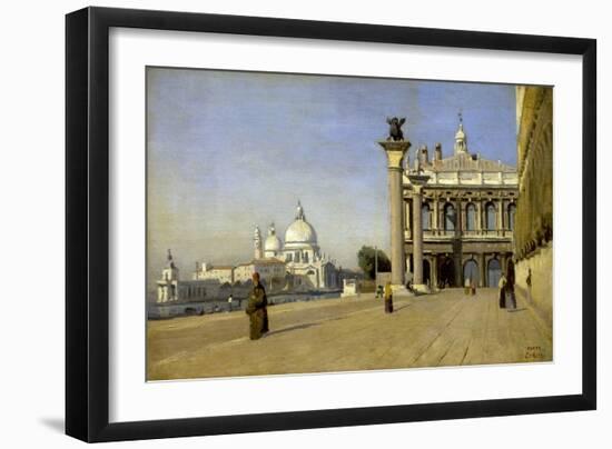 Morning in Venice-Jean-Baptiste-Camille Corot-Framed Art Print