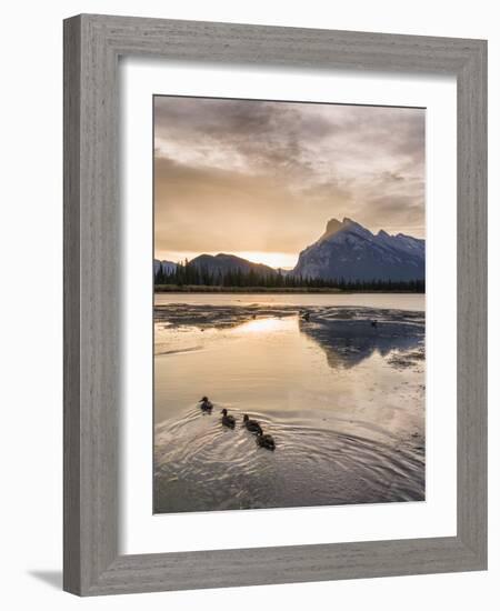 Morning landscape in the Vermilion Lakes, Banff National Park, UNESCO World Heritage Site, Canadian-JIA HE-Framed Photographic Print