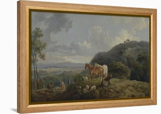 Morning: Landscape with Mares and Sheep, C.1770-80-George the Elder Barret-Framed Premier Image Canvas