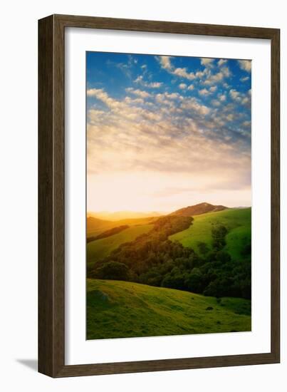 Morning Light Breaks, Spring Sun and Petaluma Marin Sonoma Hills-Vincent James-Framed Photographic Print