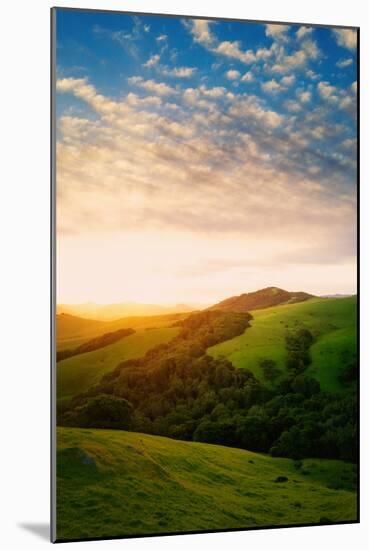 Morning Light Breaks, Spring Sun and Petaluma Marin Sonoma Hills-Vincent James-Mounted Photographic Print