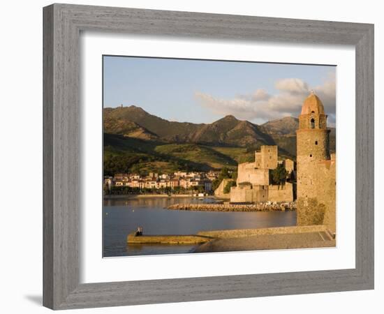 Morning Light, Eglise Notre-Dame-Des-Anges, Collioure, Pyrenees-Orientales, Languedoc, France-Martin Child-Framed Photographic Print