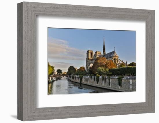 Morning light on Cathedral Notre Dame and the Seine River, Paris, France.-Darrell Gulin-Framed Photographic Print