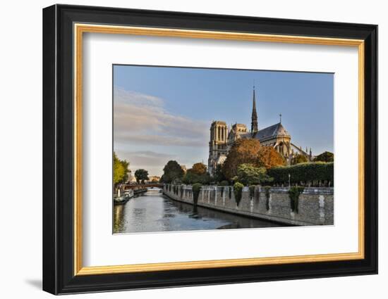 Morning light on Cathedral Notre Dame and the Seine River, Paris, France.-Darrell Gulin-Framed Photographic Print