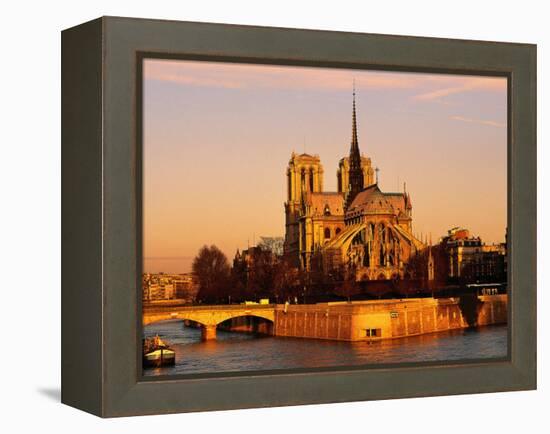 Morning Light on Notre Dame, Paris, France-Walter Bibikow-Framed Premier Image Canvas