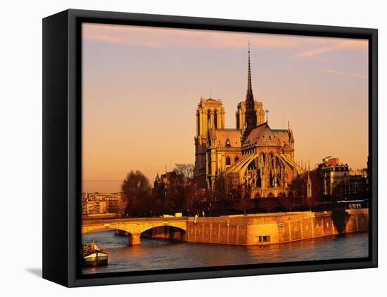 Morning Light on Notre Dame, Paris, France-Walter Bibikow-Framed Premier Image Canvas