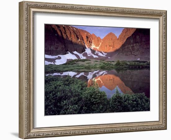 Morning Light on Quartzite Cliffs of Red Castle Peak, High Uintas Wilderness, Utah, Usa-Scott T. Smith-Framed Photographic Print