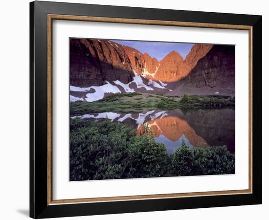 Morning Light on Quartzite Cliffs of Red Castle Peak, High Uintas Wilderness, Utah, Usa-Scott T. Smith-Framed Photographic Print