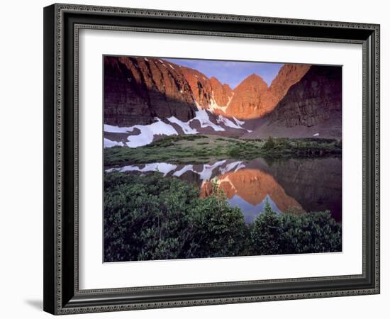 Morning Light on Quartzite Cliffs of Red Castle Peak, High Uintas Wilderness, Utah, Usa-Scott T. Smith-Framed Photographic Print