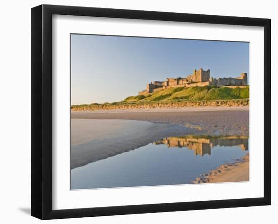 Morning Light on the Beach at Bamburgh Castle, Northumberland, England, United Kingdom, Europe-James Emmerson-Framed Photographic Print