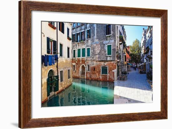 Morning Light on the Canal, Venice Italy-George Oze-Framed Photographic Print