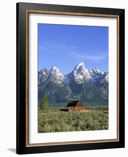 Morning Light on the Tetons and Old Barn, Grand Teton National Park, Wyoming, USA-Howie Garber-Framed Photographic Print