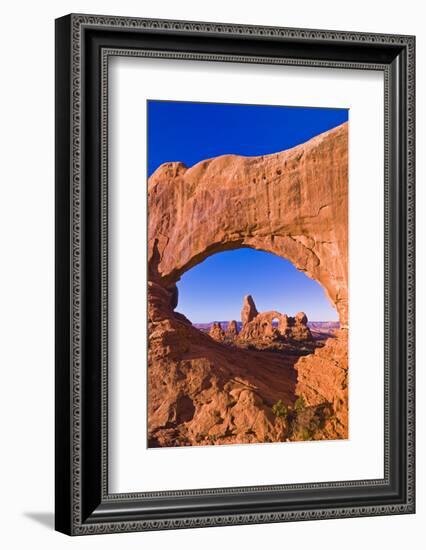 Morning light on Turret Arch through North Window, Arches National Park, Utah, USA-Russ Bishop-Framed Photographic Print