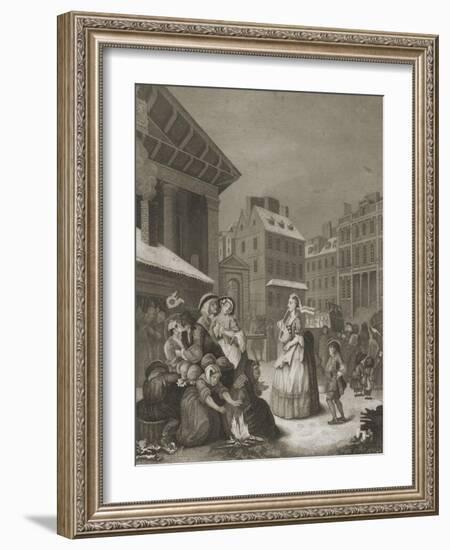 Morning - London streets-William Hogarth-Framed Giclee Print