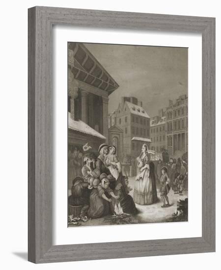 Morning - London streets-William Hogarth-Framed Giclee Print