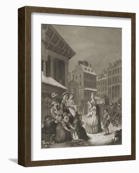 Morning - London streets-William Hogarth-Framed Giclee Print