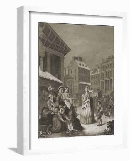 Morning - London streets-William Hogarth-Framed Giclee Print